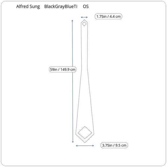 Alfred Sung Woven Silk Thick Long Neck Tie Black Gray Blue Stripes Necktie OS - Picture 12 of 13